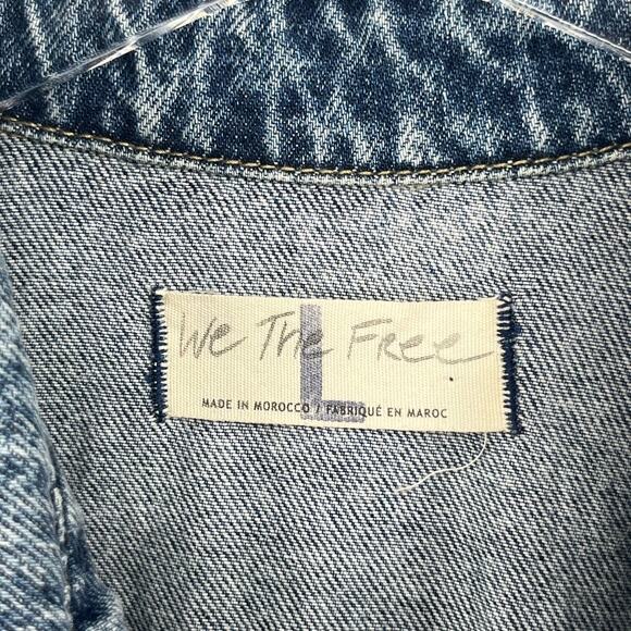 Free People Denim Jumpsuit Large We the Free Cargo Pocket - Picture 5 of 9